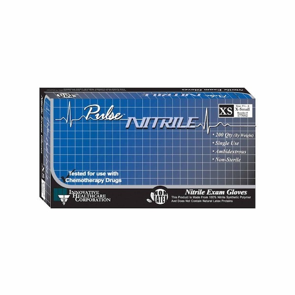 Pulse Nitrile Disposable Gloves, Nitrile, L, 200 PK, Aqua Blue 177302 - main